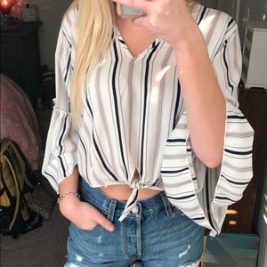 Bell Sleeve Tie Top